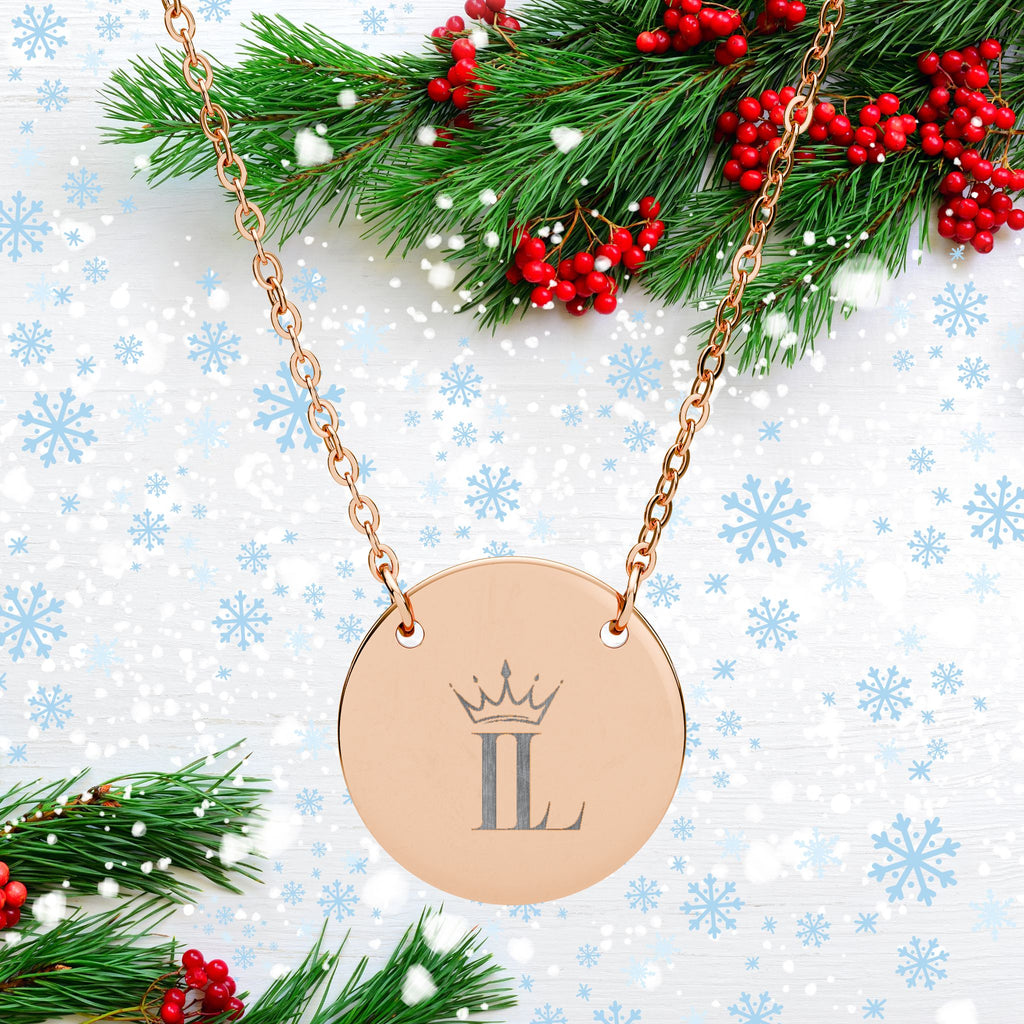 18K Rose Gold Circle Necklace (Engraved)