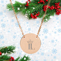 18K Rose Gold Circle Necklace (Engraved)
