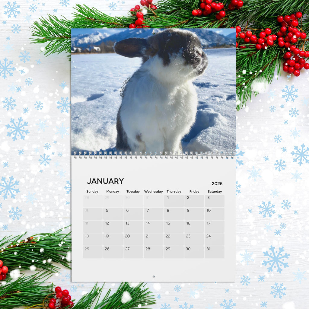 Calendar 2026 featuring cute lop BUNNY