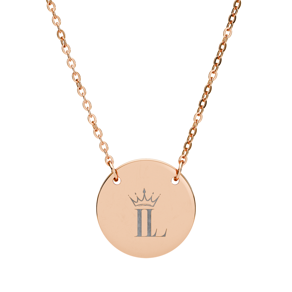 18K Rose Gold Circle Necklace (Engraved)
