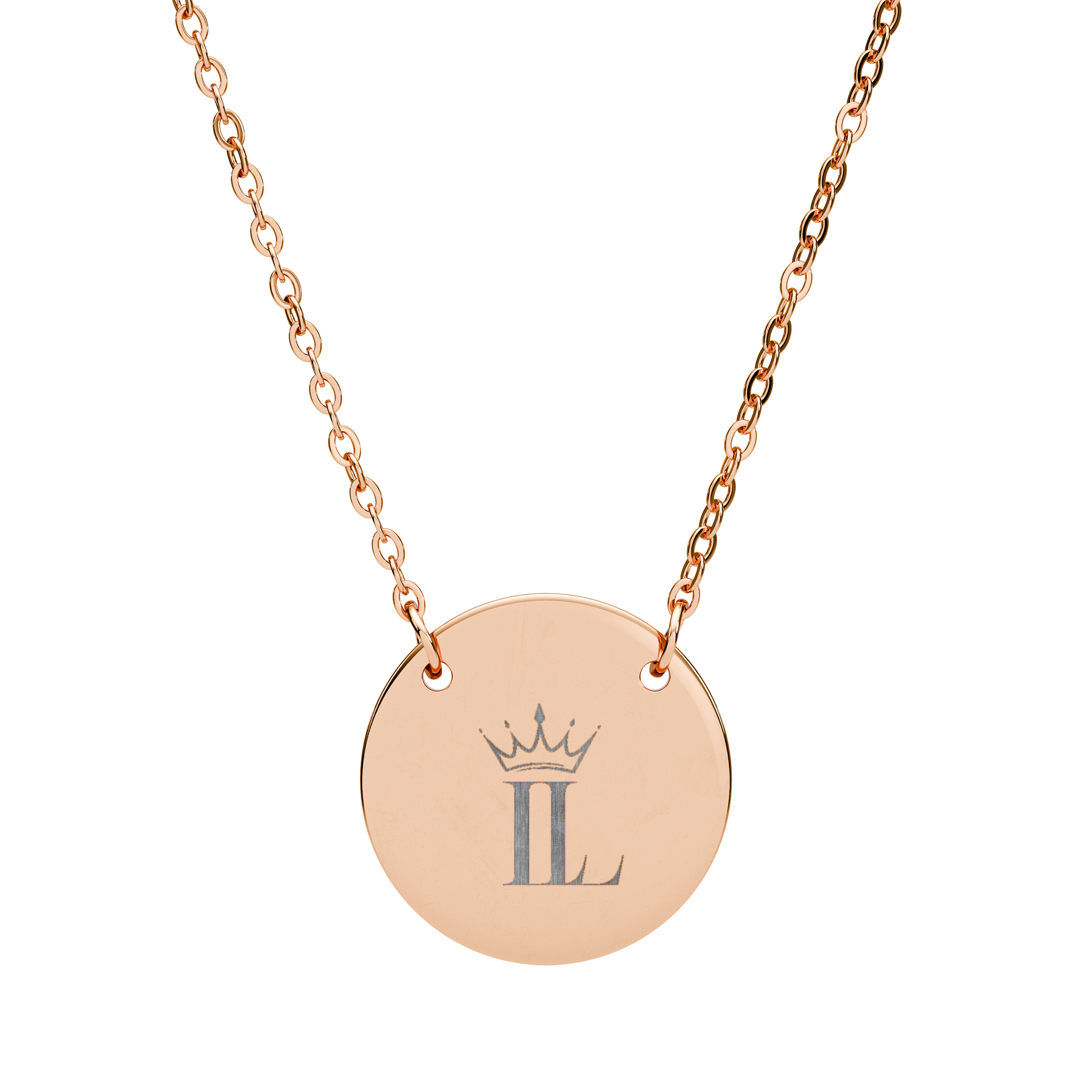 18K Rose Gold Circle Necklace (Engraved)