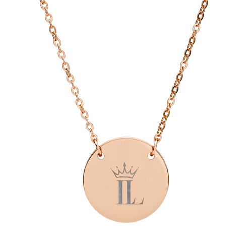 18K Rose Gold Circle Necklace (Engraved)